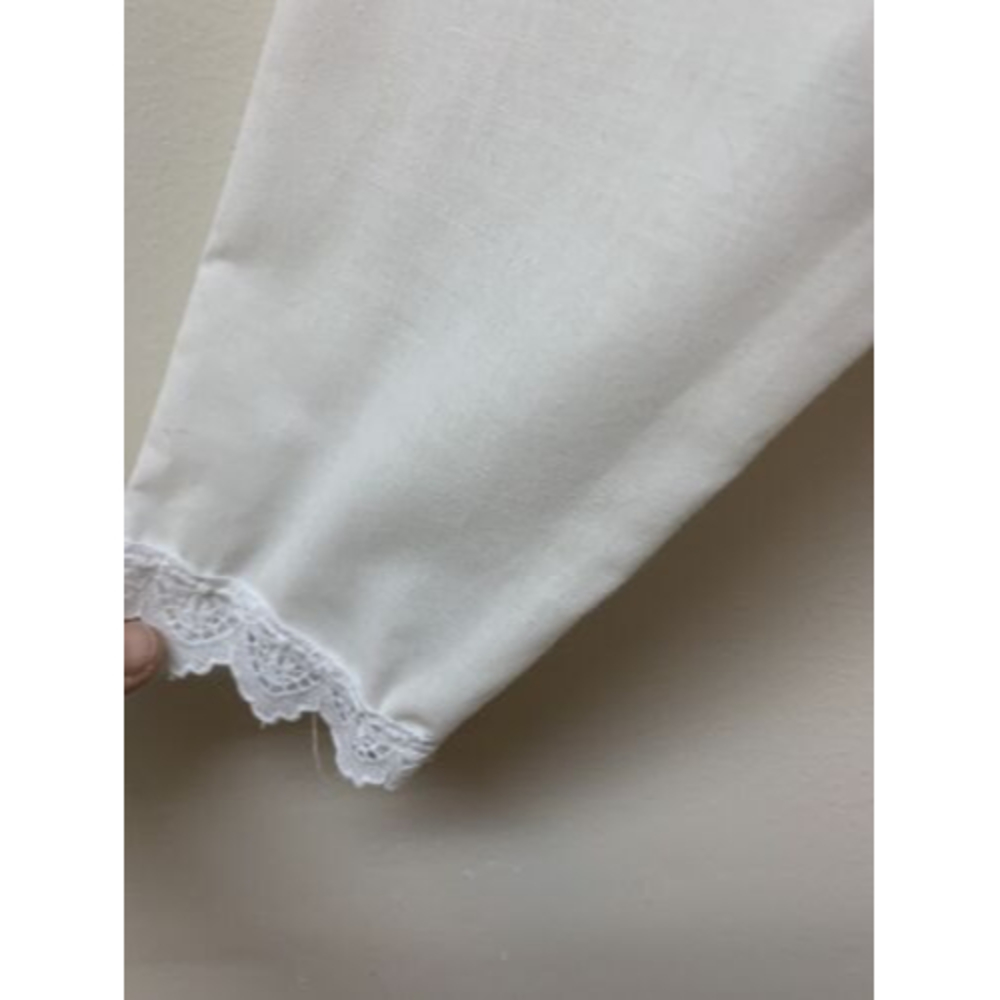 Vintage White Cotton Romantic Victorian Lace Detail Nightgown M Made in USA - Picture 5 of 9